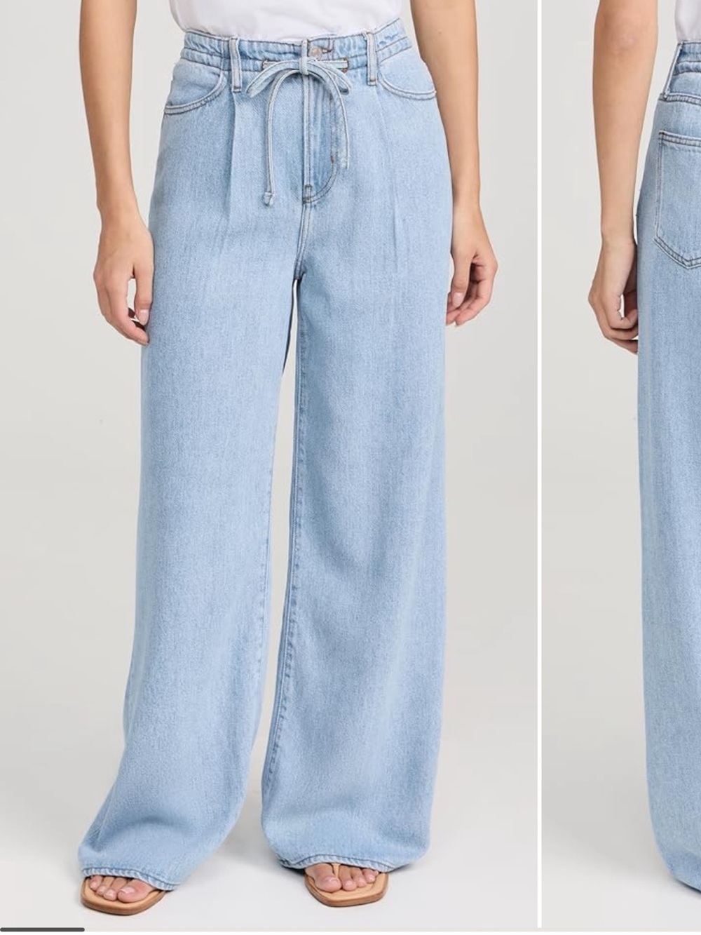 Frame Super Drape Drawstring Wide Leg Jeans